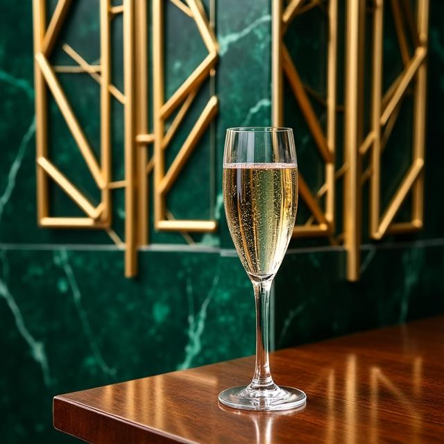 Dettagli decorativi Art Déco in oro e verde smeraldo